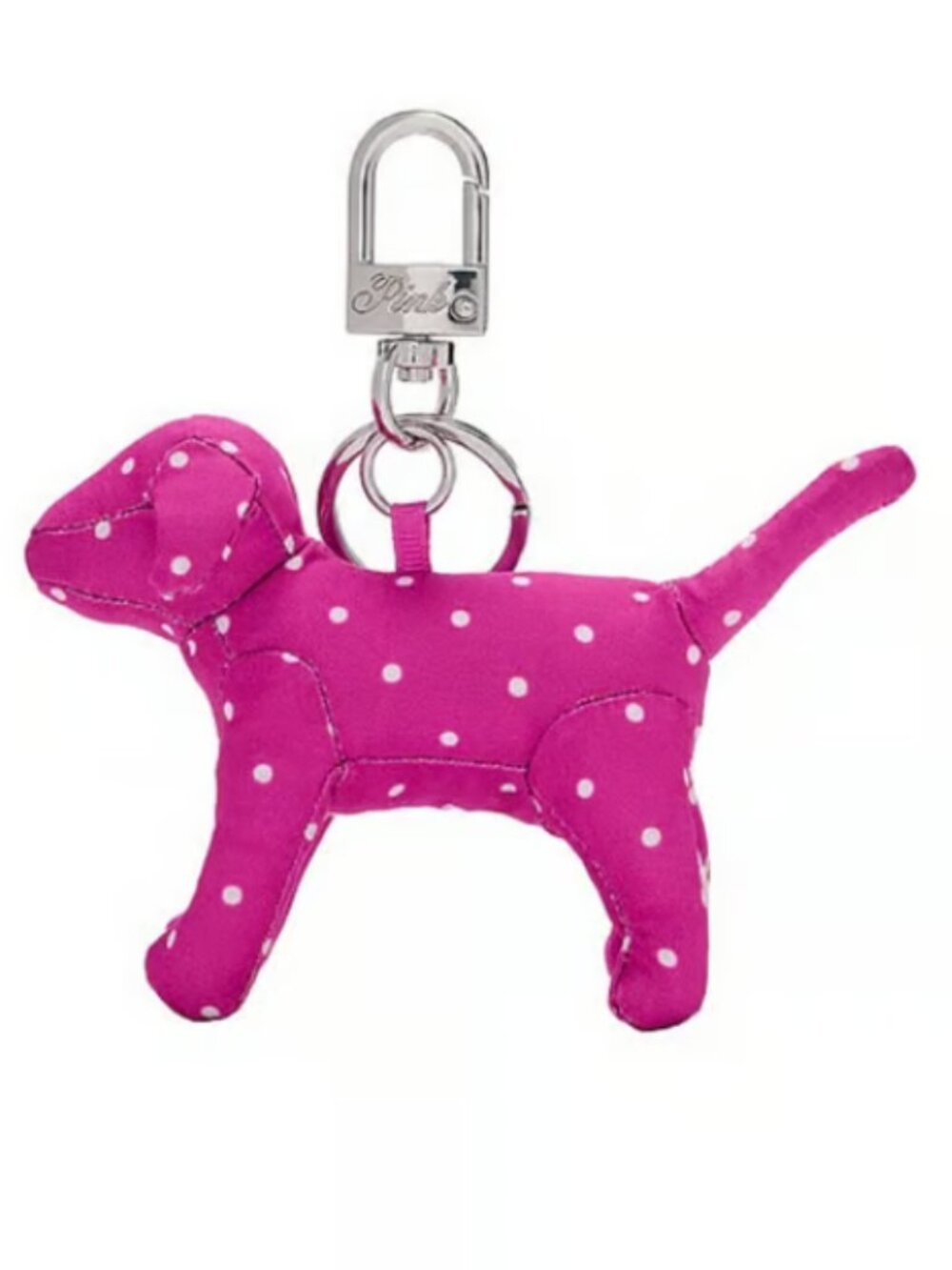 Pink micro dog keychain charm